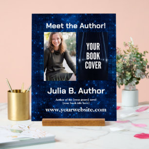 Custom Sci-Fi Book Signing Signage with Stand Acrylic Sign