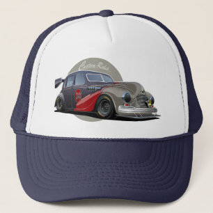 Custom sci-fi retro race car trucker hat