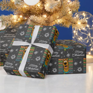 Custom Scooby-Doo Ruh Roh Christmas Snowflake  Wrapping Paper