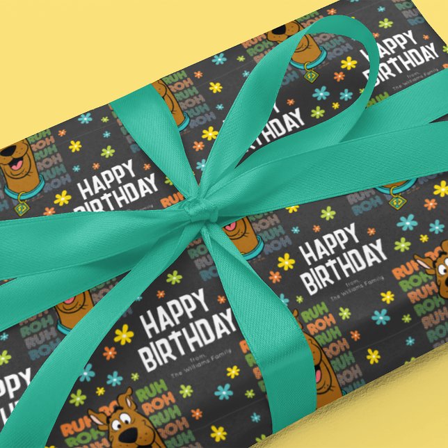 Custom Scooby-Doo Ruh Roh Happy Birthday Wrapping Paper (Creator Uploaded)