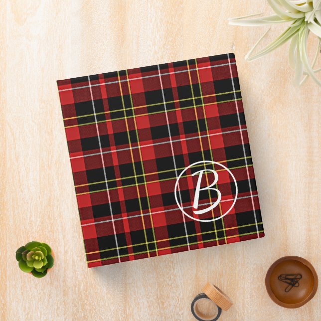 Custom Scots Red Black Yellow White Tartan Pattern Binder (In Situ)