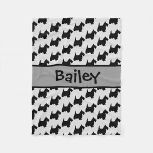 Custom Scottish Terrier Dog Silhouette Fleece Blanket