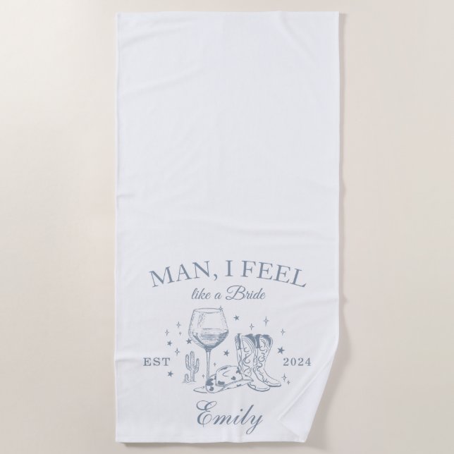 Custom Scottsdale Bachelorette Modern Beach Towel (Front)