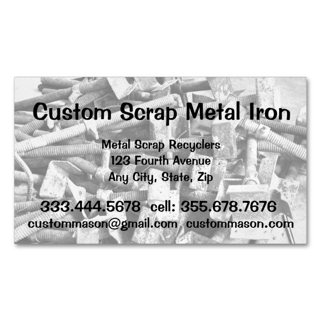 Custom Scrap Metal Iron Recyclers Business Card Ma (Front)