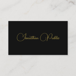 Custom Script Black And Gold Professional Template Business Card