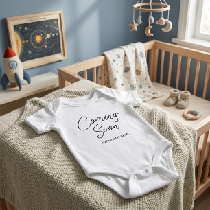 (Custom Script) Coming Soon Pregnancy Announcement Baby Bodysuit