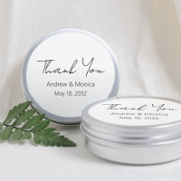 Custom Script Elegant Wedding Thank You Tin Box