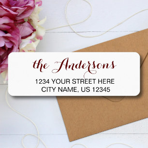 Custom Script Family Name Return Address Labels