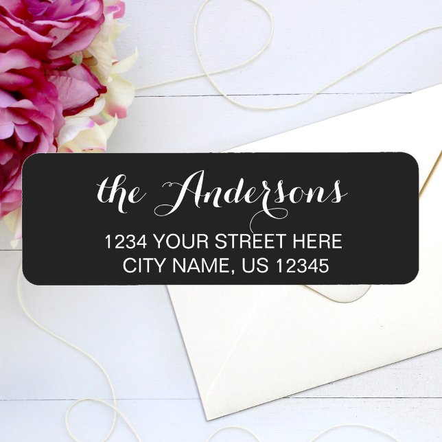 Custom Script Family Name Return Address Labels (Creator Uploaded)