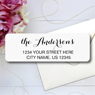 Custom Script Family Name Return Address Labels