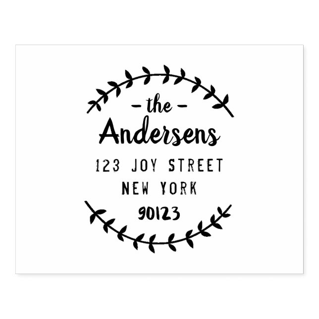 Custom Script Family Name Return Address Rubber Stamp (Imprint)