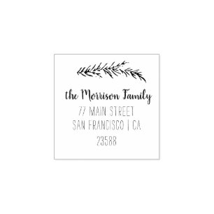 Custom Script Family Name Return Address Rubber Stamp