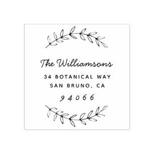 Custom Script Family Name Return Address Rubber Stamp