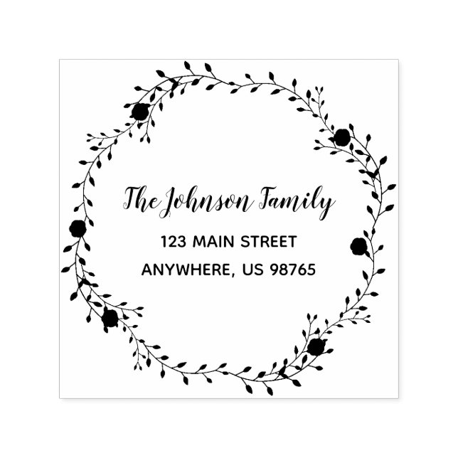 Custom Script Family Name Return Address Self-inking Stamp (Design)