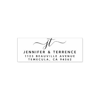 Custom Script Initials | Couple's Return Address Self-inking Stamp