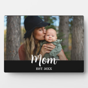 Custom Script Mom Est. Photo Plaque