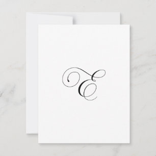 Custom Script Monogram "E" Card
