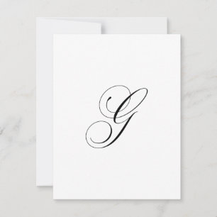 Custom Script Monogram "G" Card