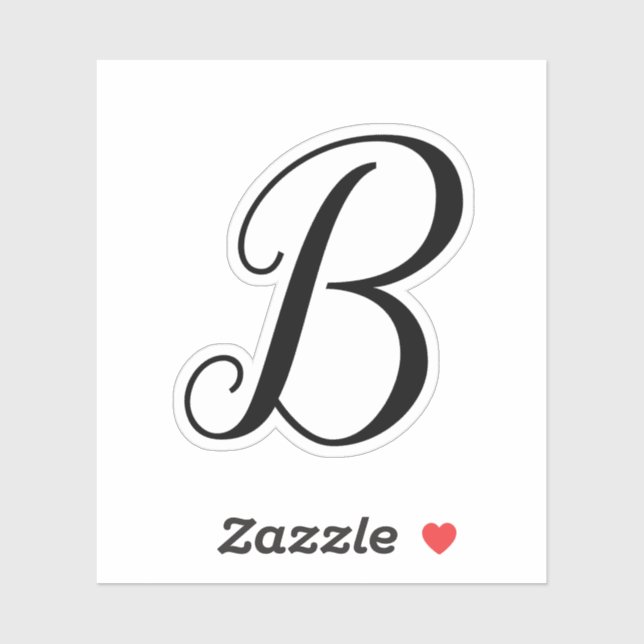 Custom script monogram letter cutout decal contour (Sheet)