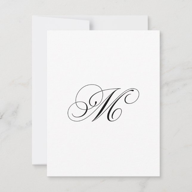 Custom Script Monogram "M" Card (Front)