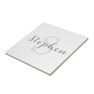 Custom Script Monogram Name Ceramic Tile