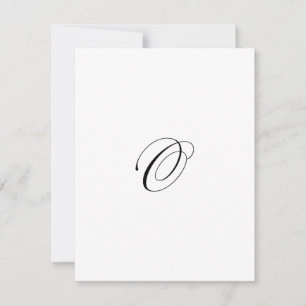 Custom Script Monogram "O" Card