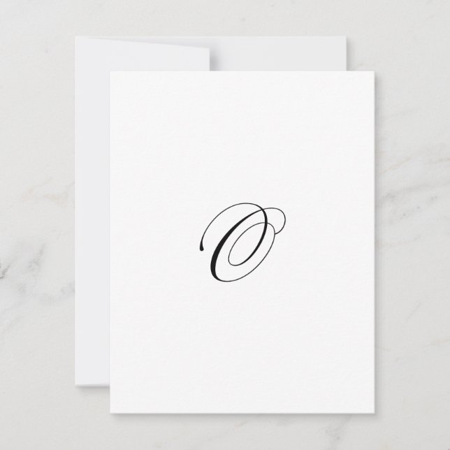 Custom Script Monogram "O" Card (Front)