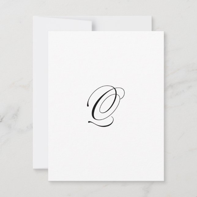 Custom Script Monogram "Q" Card (Front)