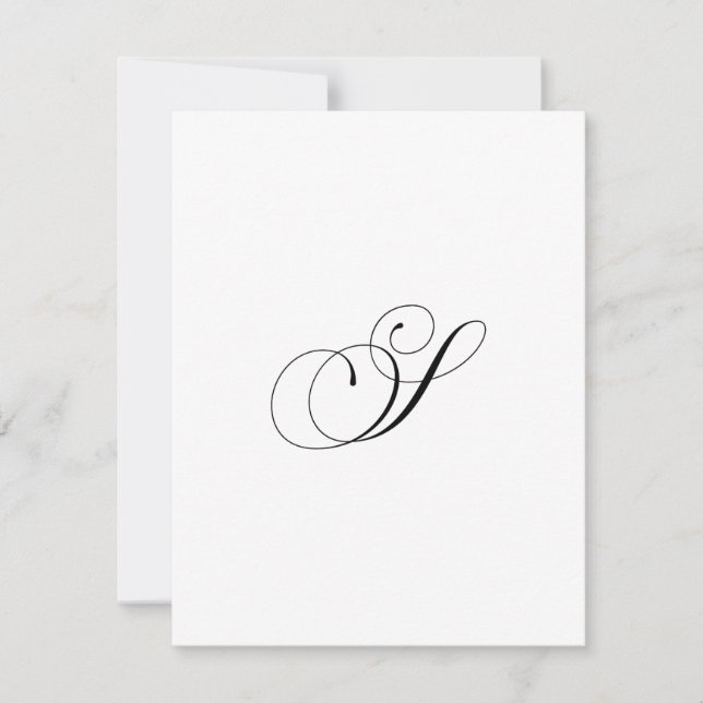 Custom Script Monogram "S" Card (Front)