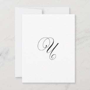 Custom Script Monogram "U" Card