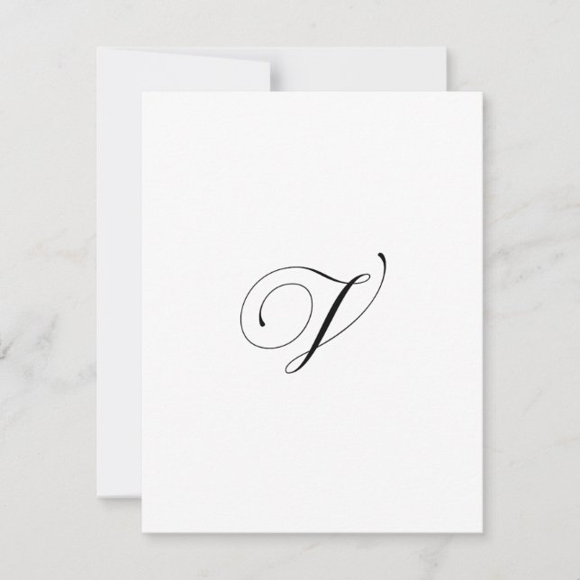 Custom Script Monogram "V" Card (Front)