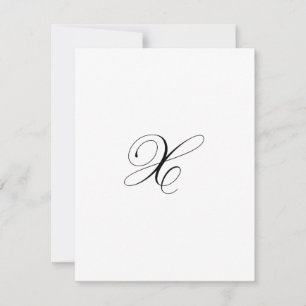 Custom Script Monogram "X" Card