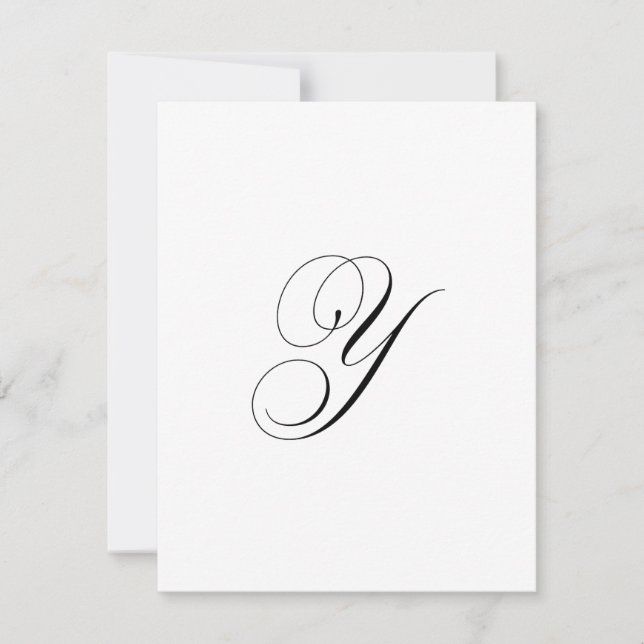 Custom Script Monogram "Y" Card (Front)