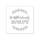 Custom Script Name Botanical Sprig Return Address