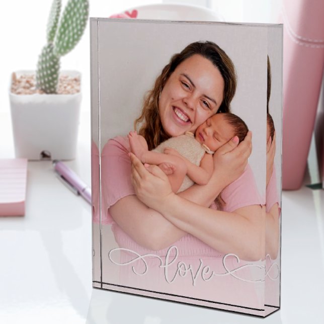 Custom Script Overlay Love Photo Block (Love Script Overlay Photo Frame)