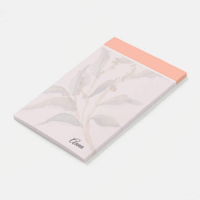 Custom script Sweet pink border Modern Girly Post-it Notes (Angled)