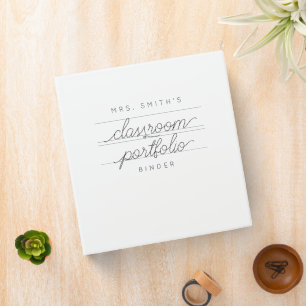 Custom Script Teacher Classroom Portfolio Binder