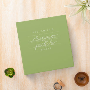 Custom Script Teacher Classroom Portfolio Binder