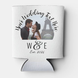 Custom Script Text Can Cooler Wedding Favour