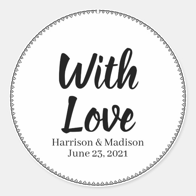 Custom script Wedding gift favour tag stickers (Front)