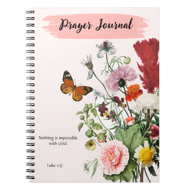 CUSTOM Scripture Verse Luke 1:37 - Prayer Journal  (Front)
