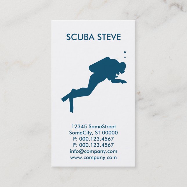 custom scuba diver business business card (Front)