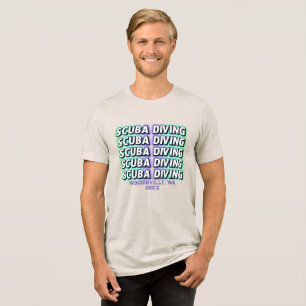Custom Scuba Diving Diver Location Date Name Tri-Blend Shirt