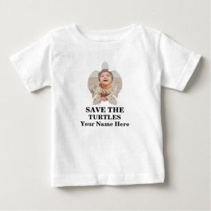 Custom sea turtle photo save the turtles marine baby T-Shirt