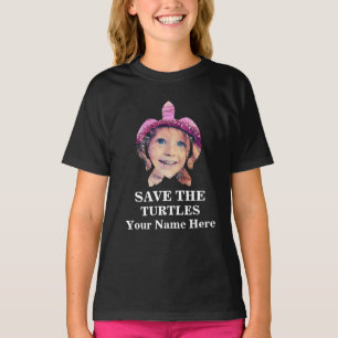 Custom sea turtle photo save the turtles marine T- T-Shirt