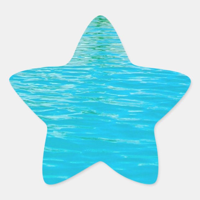 Custom Sea Water Blue Green Blank Template Star Sticker (Front)