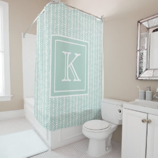 Custom Seaglass Mint Green White Zigzag Stripes