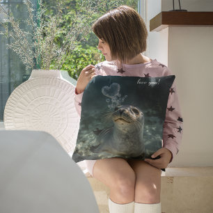 Custom Sealed With A Kiss Underwater Magic Throw Pillow