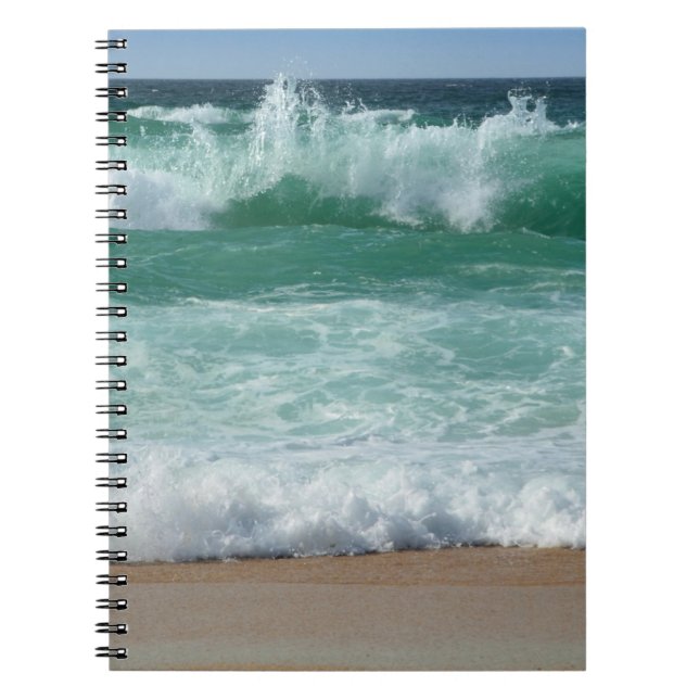 Custom Seascape Beach Seaside Sea Waves Trendy Notebook (Front)