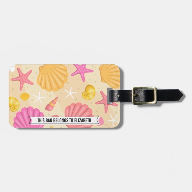 Custom Seashell Luggage Tag  (Front Horizontal)